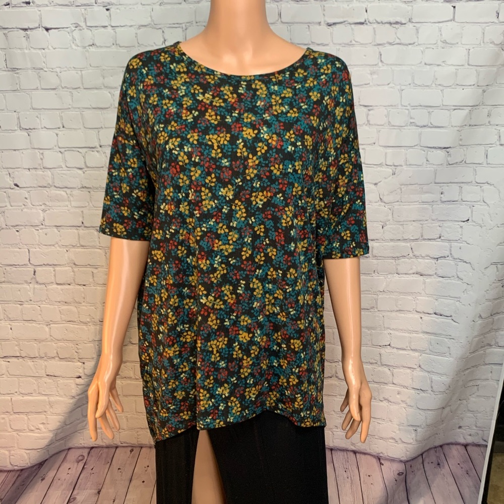 Lularoe Colorful mid sleeve oversized floral blouse size XS boho